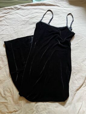 Black Velvet Dress with Spaghetti Straps